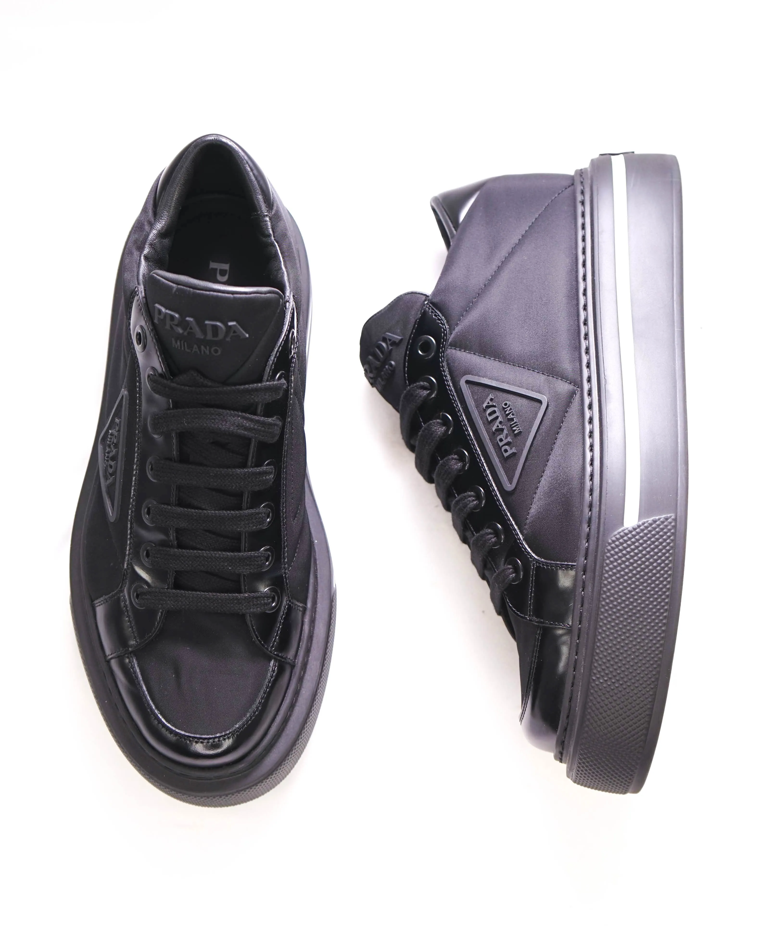 $1,100 PRADA - "RE-NYLON" 100% REGENERATED NYLON SNEAKER Black  - 8.5 US (7.5 IT)