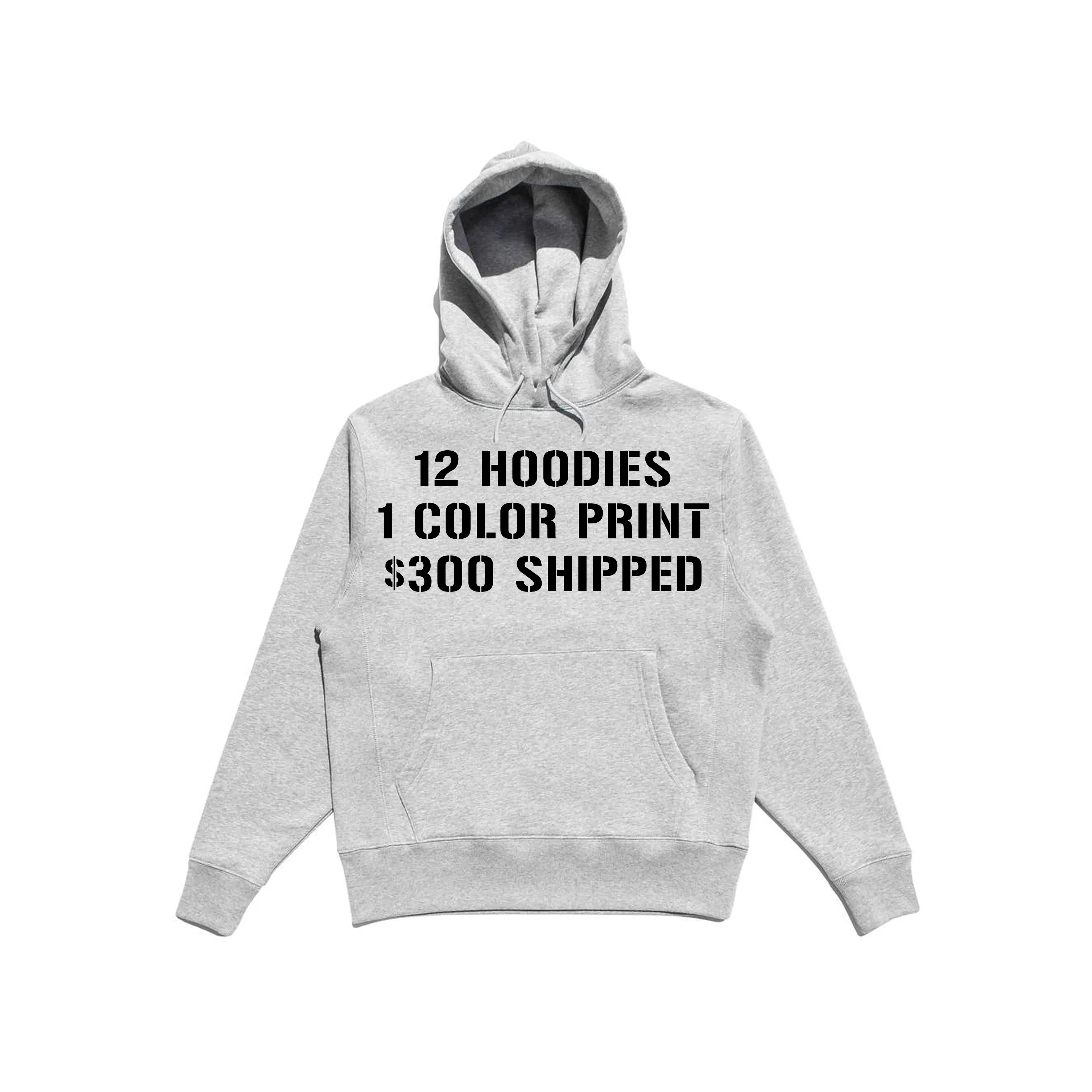 12 Custom Hoodie Screen Print Deal 1 Color 1 Location