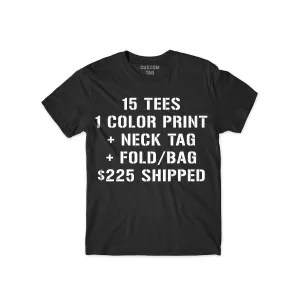 15 Custom Screen Print T Shirt Package Deal Folding Poly Bagging