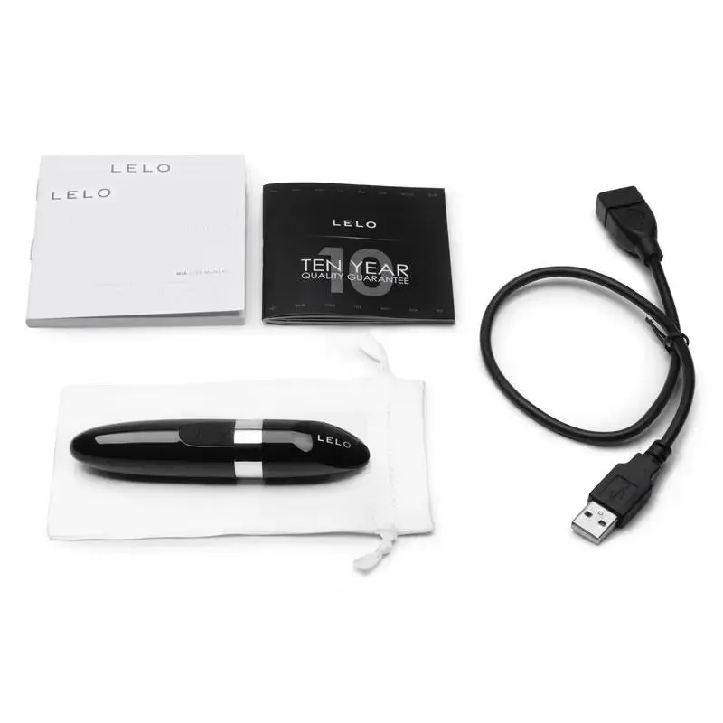 4.5-inch Lelo Black Rechargeable Discreet Waterproof Lipstick Vibrator