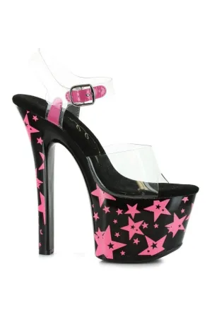 711-STARLA Stripper Sandal | Fuchsia Vinyl