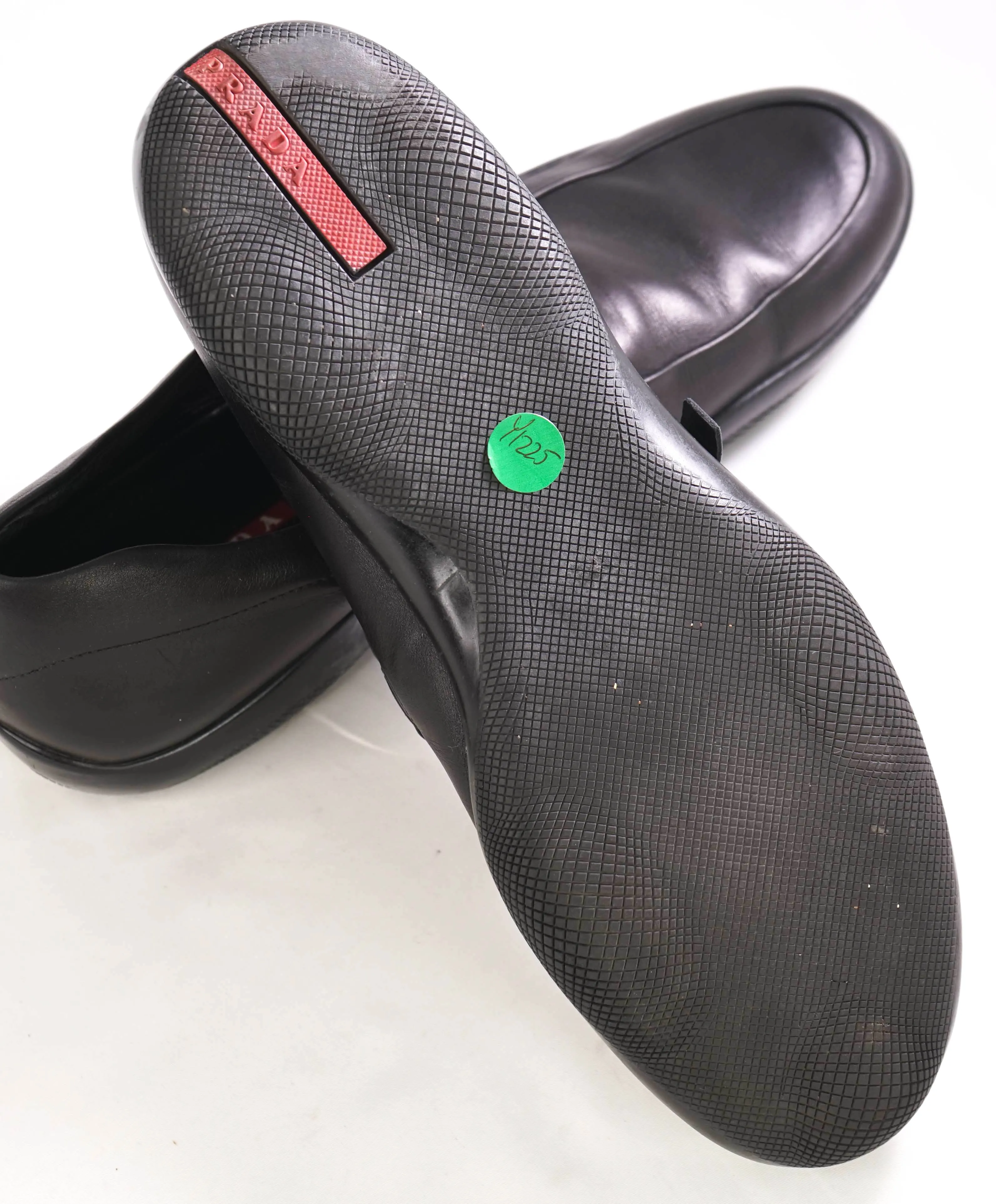 $795 PRADA - *LINEA ROSSA* Black Slip On Logo Vamp Loafer - 12 US (11 Prada)