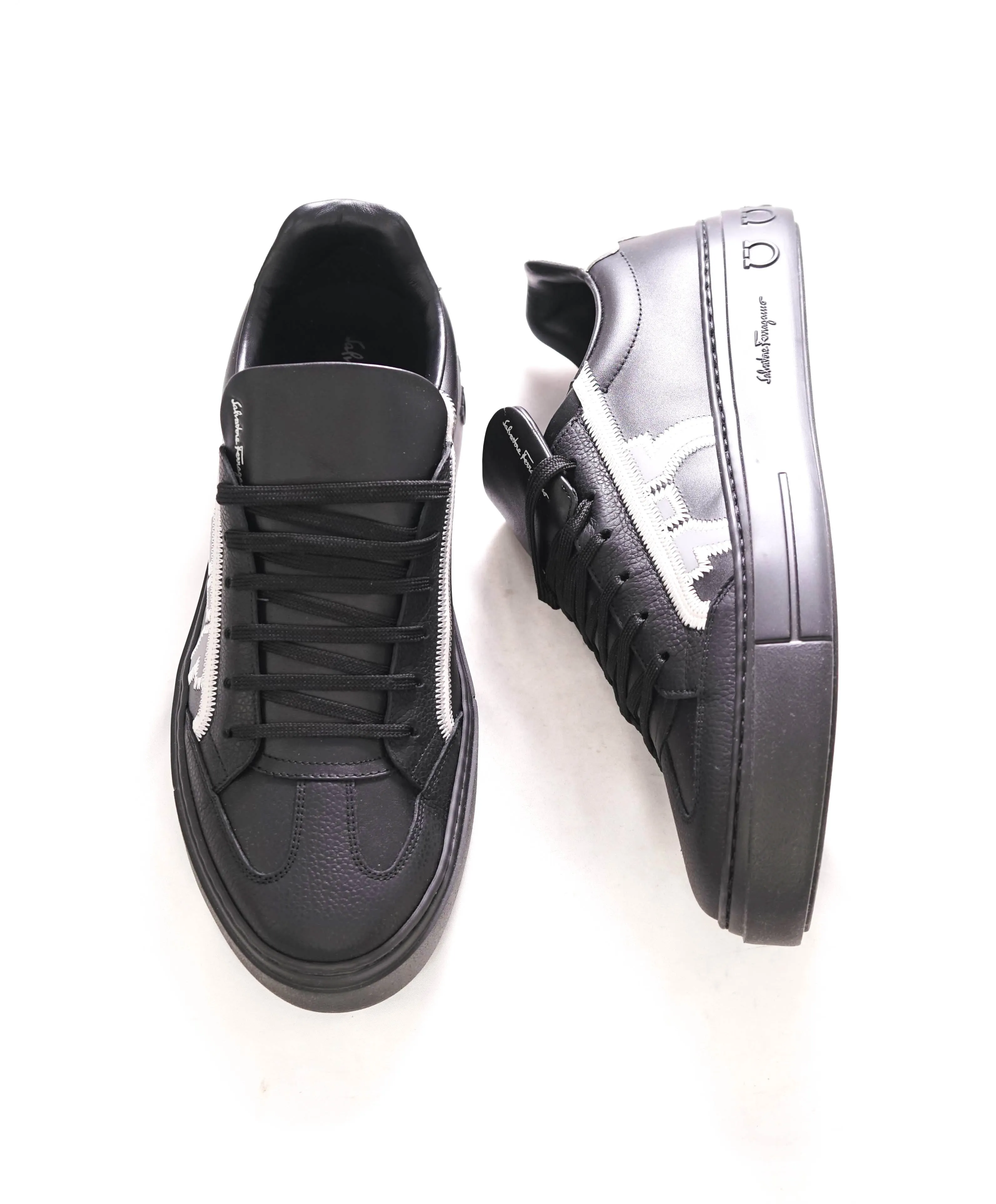 $795 SALVATORE FERRAGAMO - *BORG 5* Black Gancini Sneaker - 10 M US