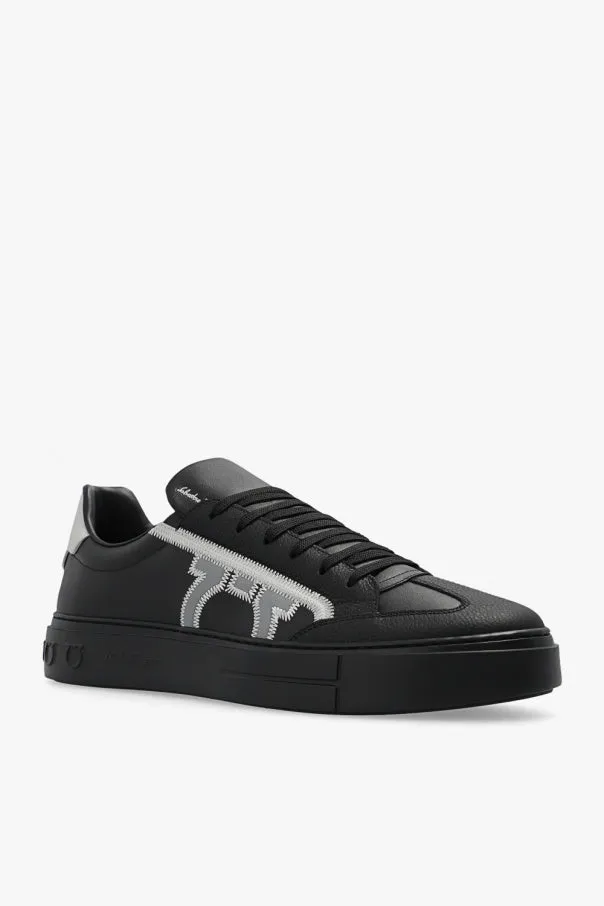 $795 SALVATORE FERRAGAMO - *BORG 5* Black Gancini Sneaker - 10 M US