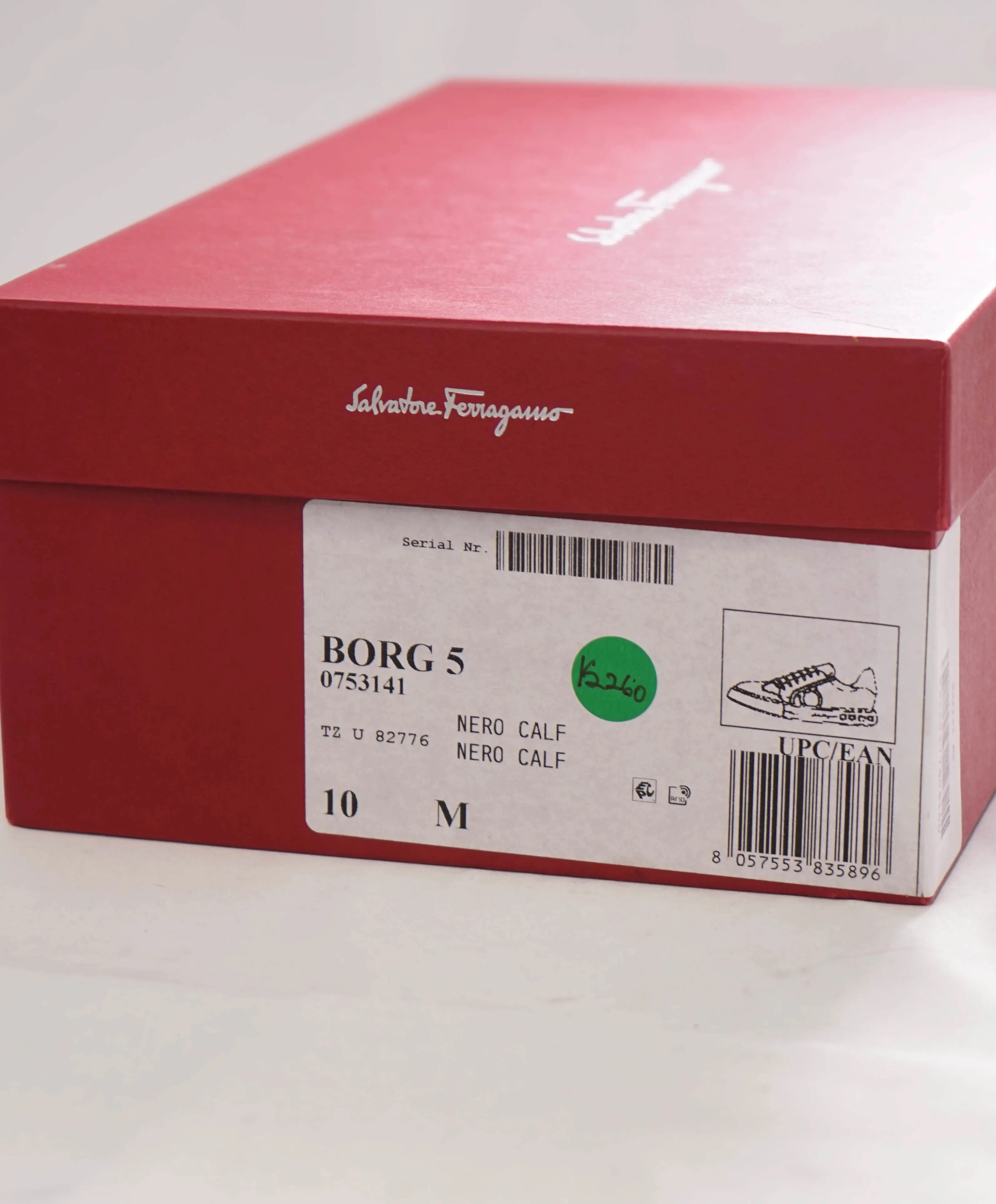 $795 SALVATORE FERRAGAMO - *BORG 5* Black Gancini Sneaker - 10 M US