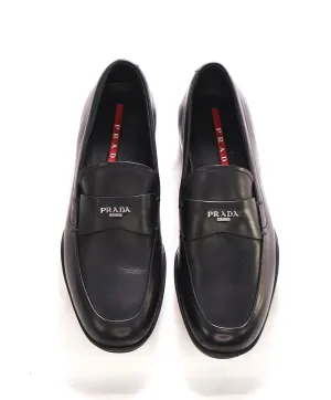 $850 PRADA - *LINEA ROSSA* Black Slip On Logo Vamp Loafer - 8 US (7 Prada)