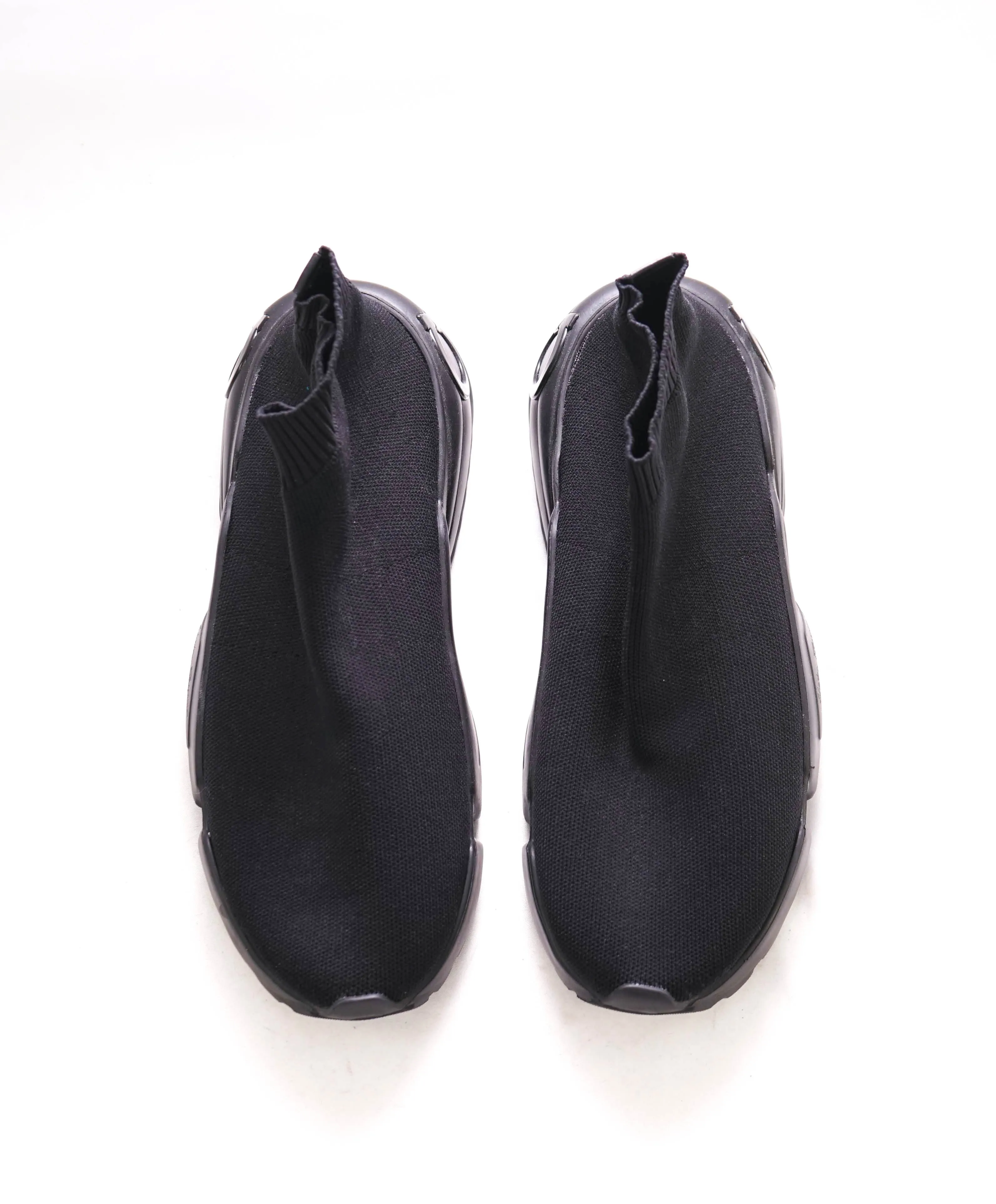 $995 SALVATORE FERRAGAMO - Knit Black Sock Lug Sole Sneaker - 8 M US