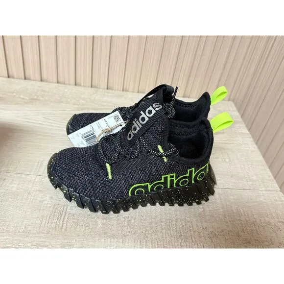 ADIDAS Kaptir 3.0 Unisex Kids Black Lucid Lemon' Athletic Shoes Size 11K