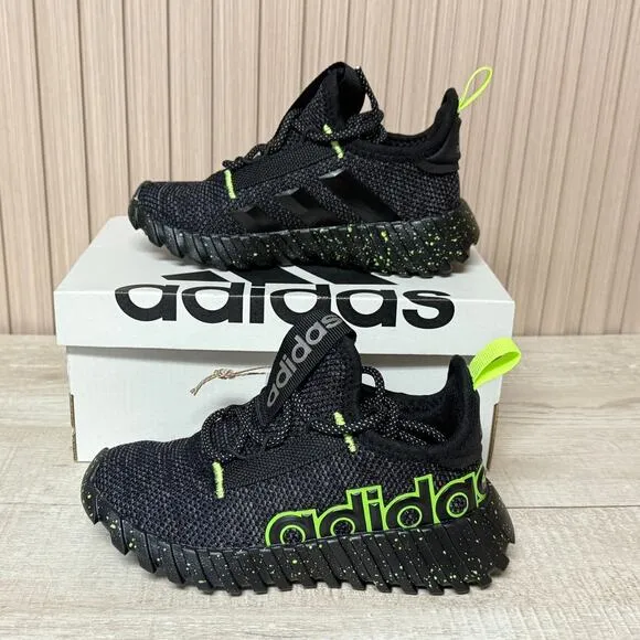 ADIDAS Kaptir 3.0 Unisex Kids Black Lucid Lemon' Athletic Shoes Size 11K