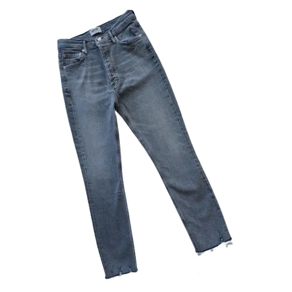Agolde Denim Jeans Nico High Rise Slim in Risk Size 27 Gray