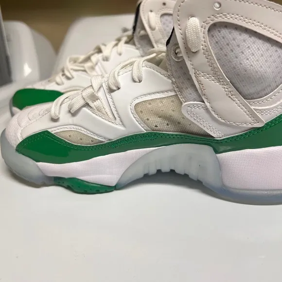 Air Jordan White and Green Sneakers
