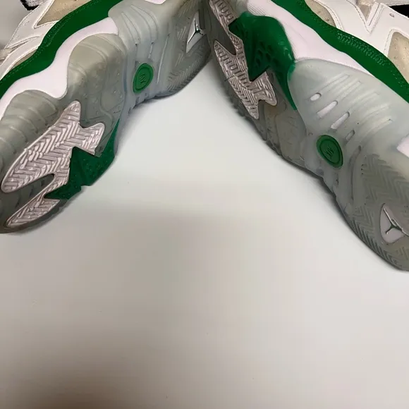 Air Jordan White and Green Sneakers