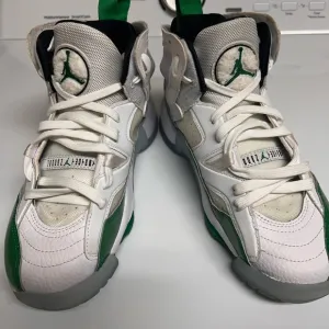Air Jordan White and Green Sneakers
