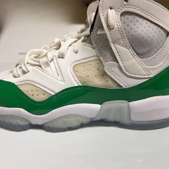 Air Jordan White and Green Sneakers
