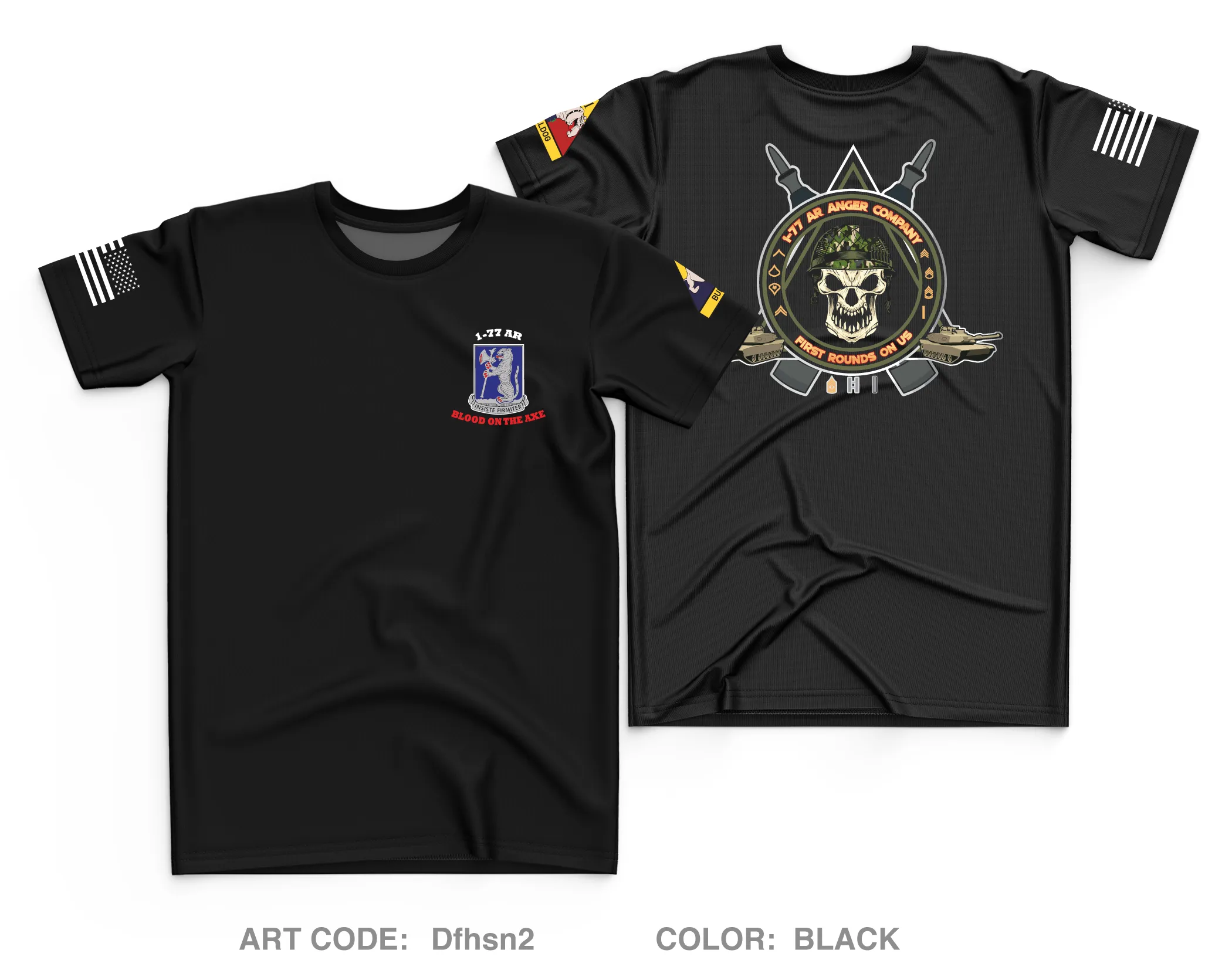 Anger Co, 1-77 AR - Unit Gear Core Men's SS Performance Tee - Dfhsn2