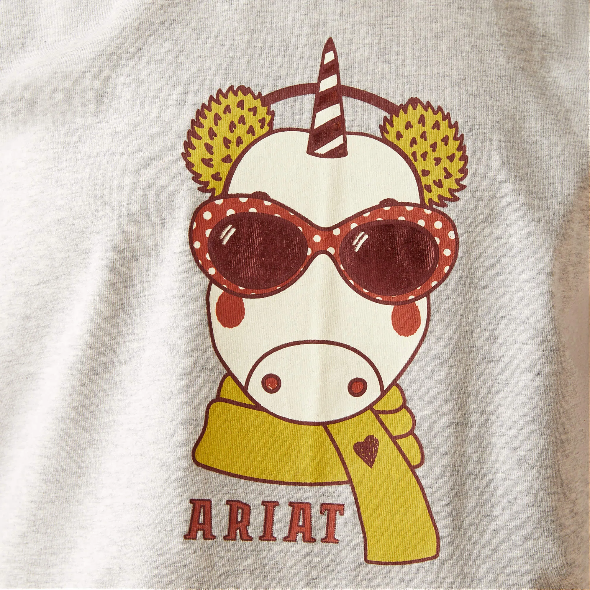 Ariat Uni Anime Youths LS Tee Heather Grey & Fired Brick