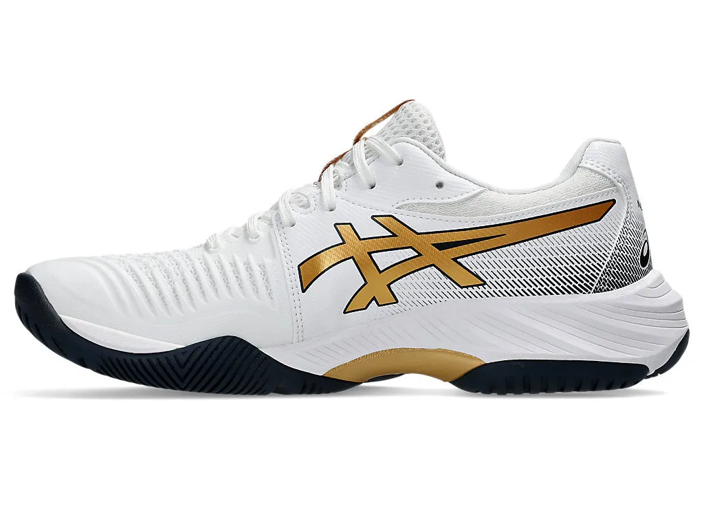 Asics Netburner Ballistic FF 3 Badminton Shoe | White/Pure Gold