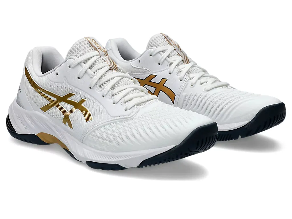 Asics Netburner Ballistic FF 3 Badminton Shoe | White/Pure Gold