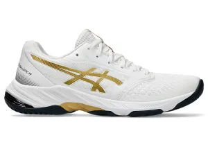 Asics Netburner Ballistic FF 3 Badminton Shoe | White/Pure Gold