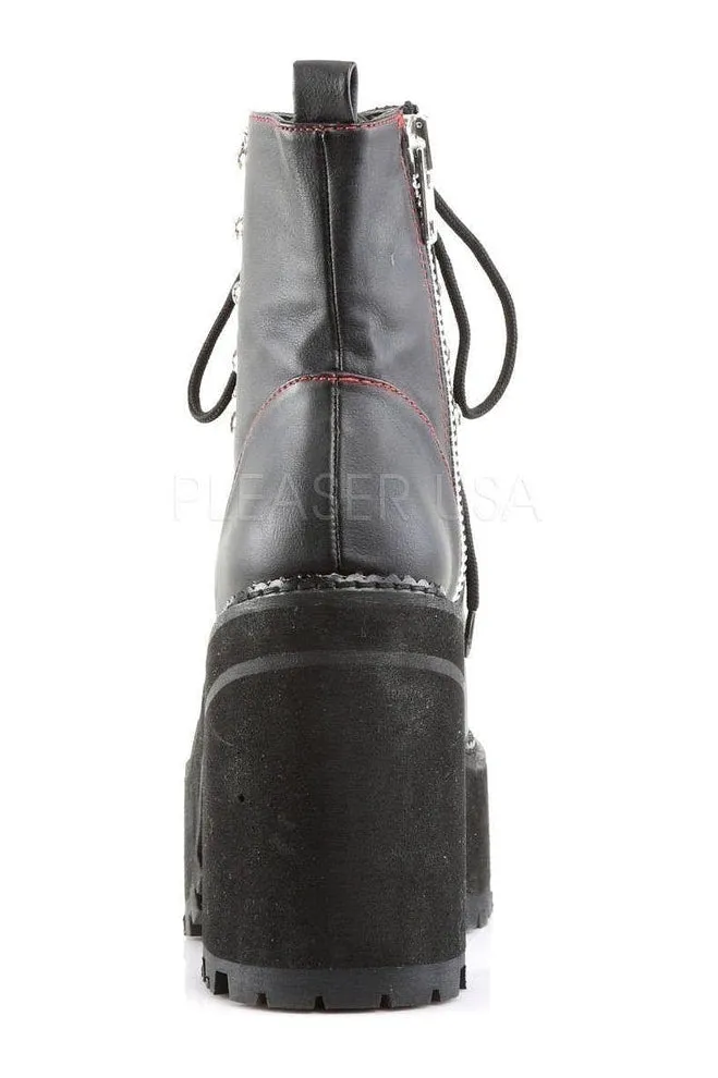 ASSAULT-100 Demonia Ankle Boot | Black Faux Leather