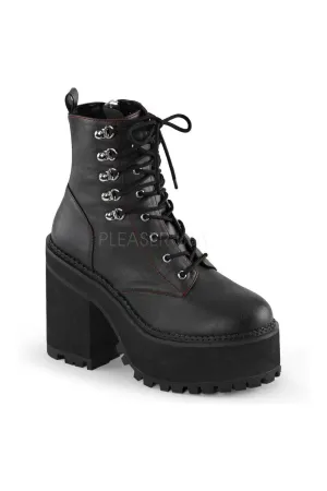 ASSAULT-100 Demonia Ankle Boot | Black Faux Leather