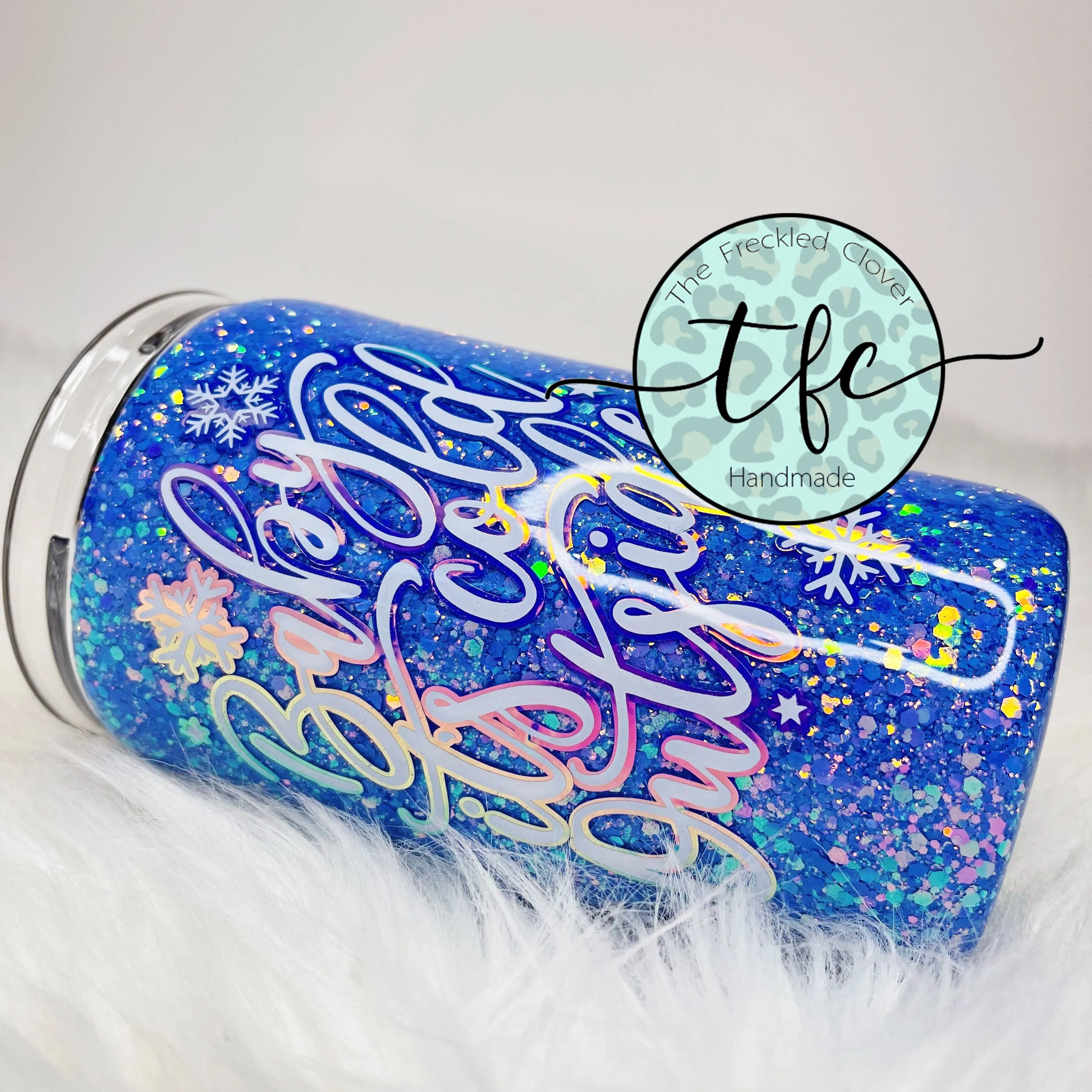 {Baby It's Cold Outside} Winter blue tumbler