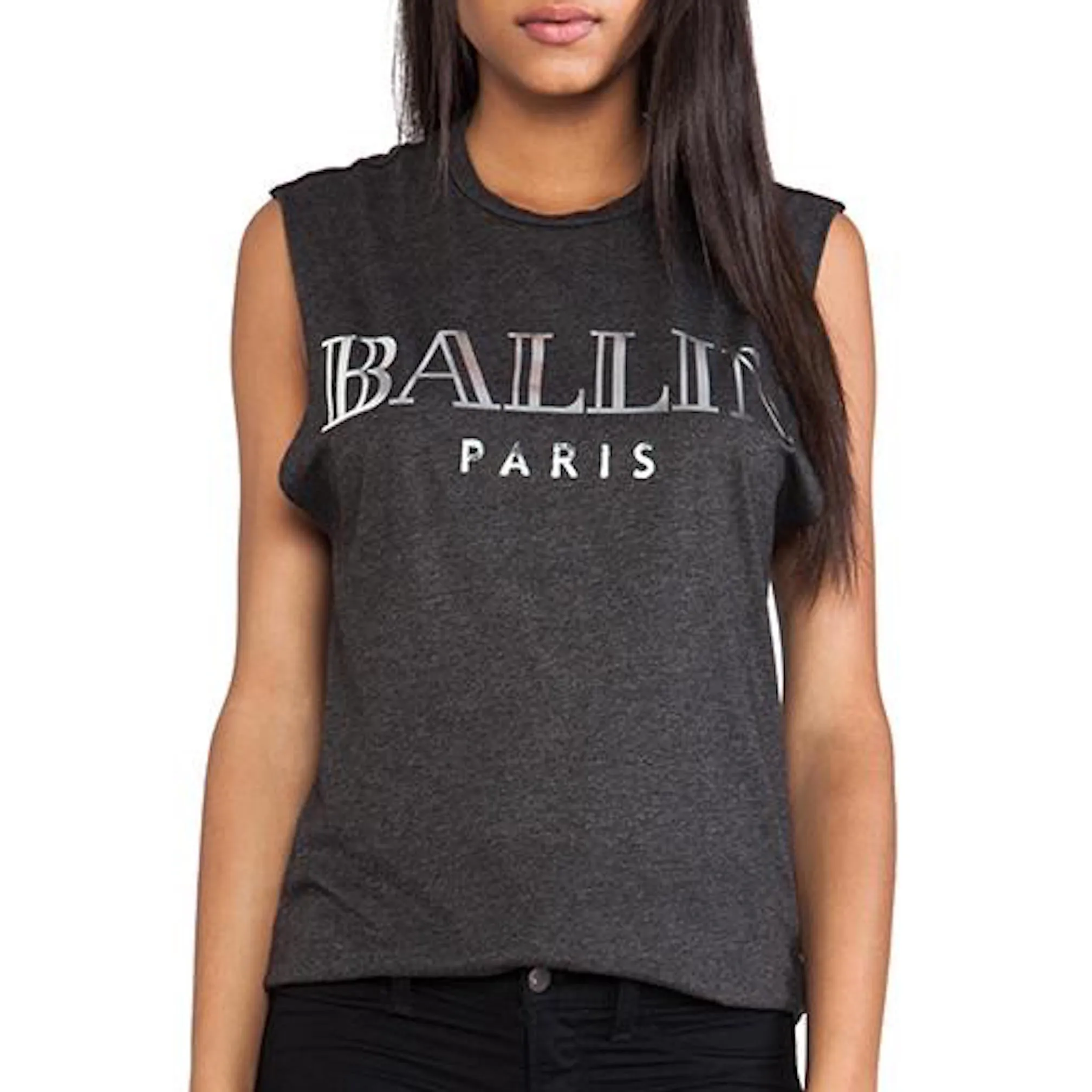 BALLIN SILVER FOIL MUSCLE TEE