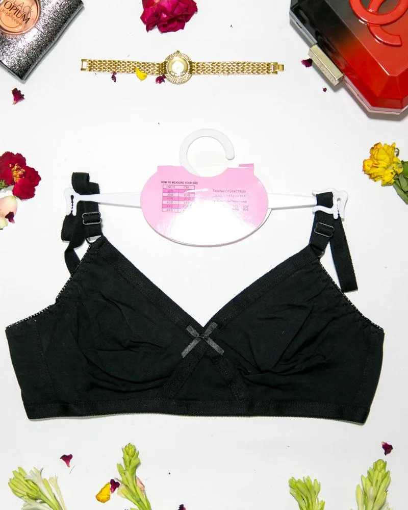 Basic Bra - Black - Cotton Bra - Non Padded Bra - Non Wired Bra
