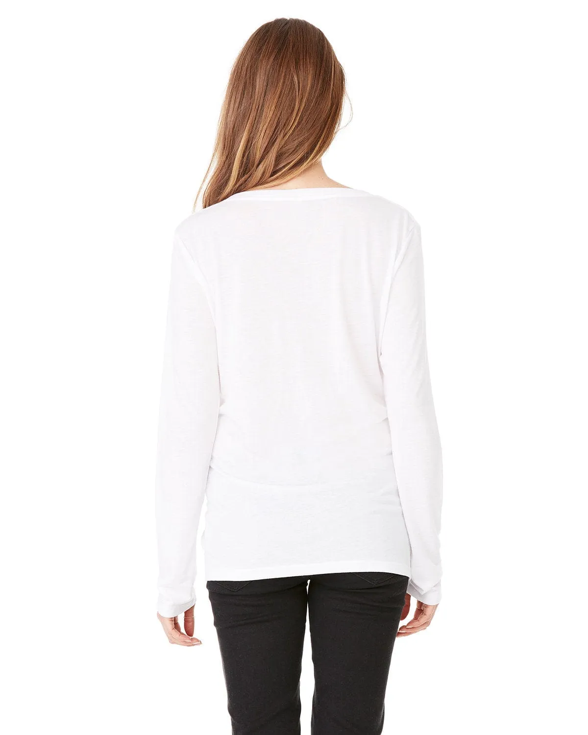 Bella Canvas Ladies Flowy Long Sleeve V-Neck