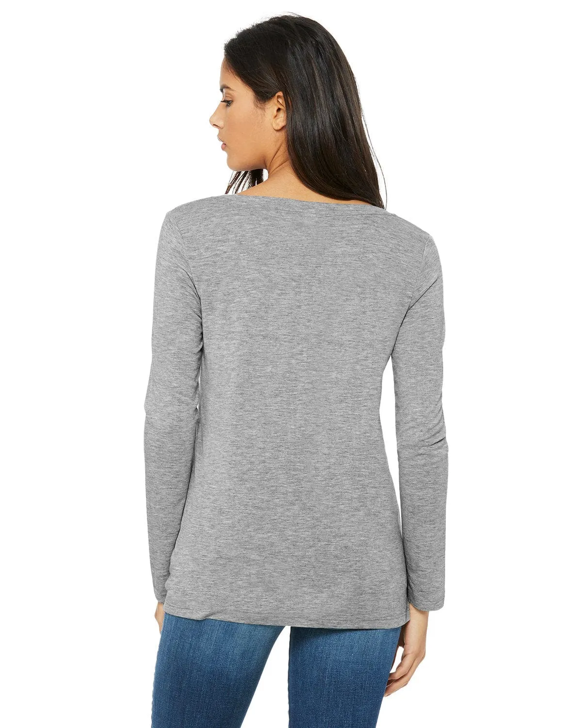 Bella Canvas Ladies Flowy Long Sleeve V-Neck