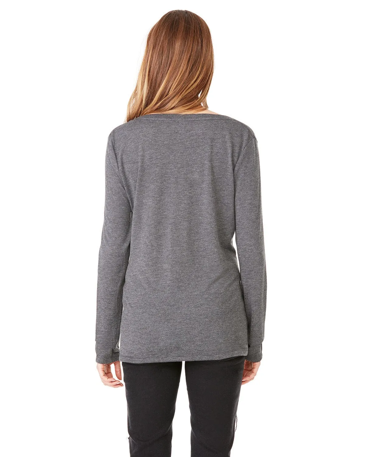 Bella Canvas Ladies Flowy Long Sleeve V-Neck