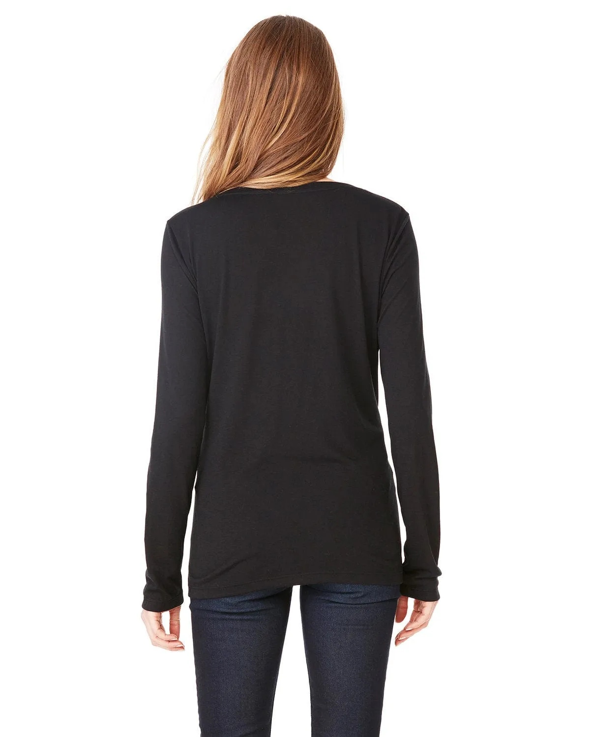 Bella Canvas Ladies Flowy Long Sleeve V-Neck
