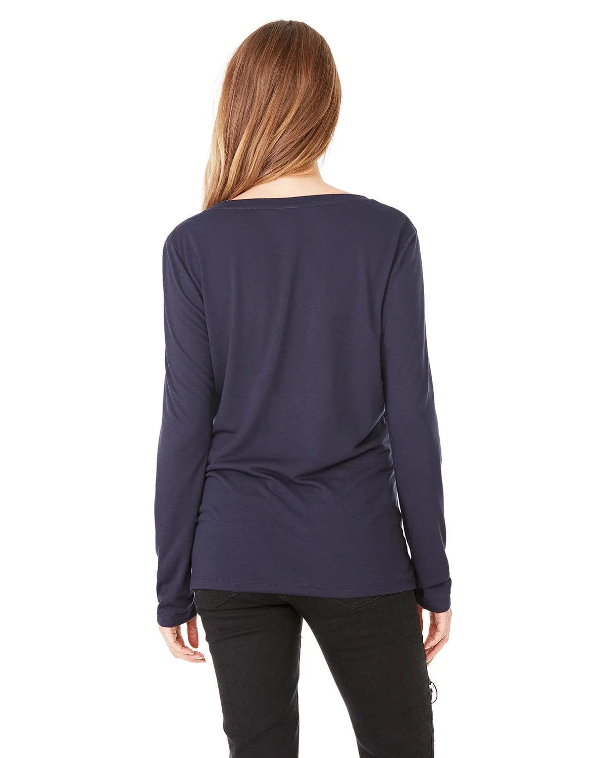 Bella Canvas Ladies Flowy Long Sleeve V-Neck