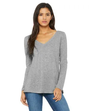 Bella Canvas Ladies Flowy Long Sleeve V-Neck