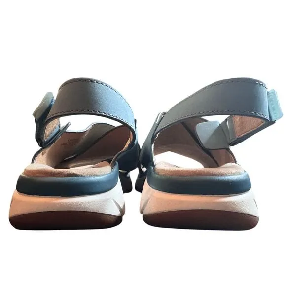 Bionica Andrya Womens 10 Blue Suede Sling back sandle Comfort Beach Vacation