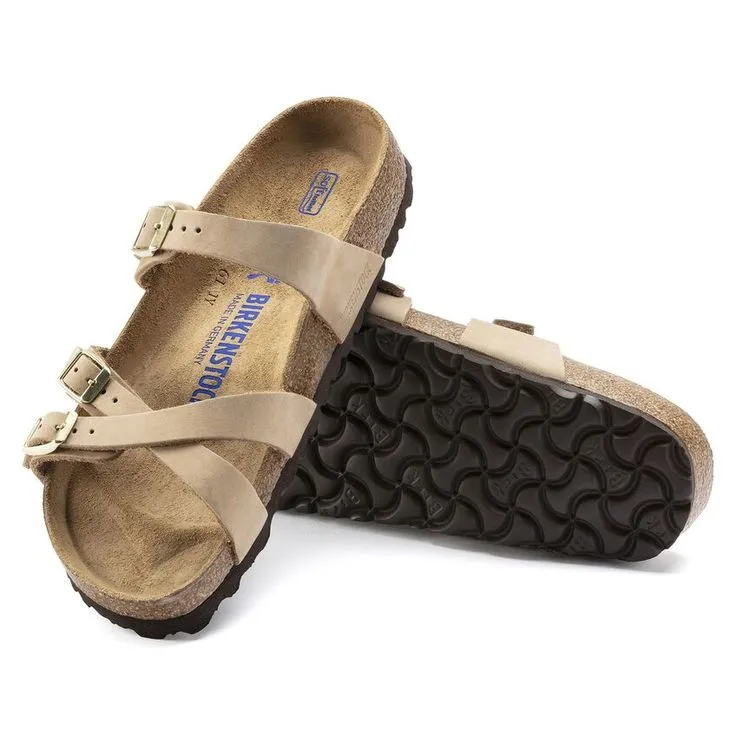BIRKENSTOCK- FRANCA SOFT FOOTBED NUBUCK LEATHER SANDAL