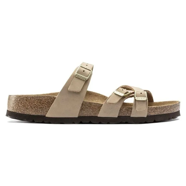 BIRKENSTOCK- FRANCA SOFT FOOTBED NUBUCK LEATHER SANDAL