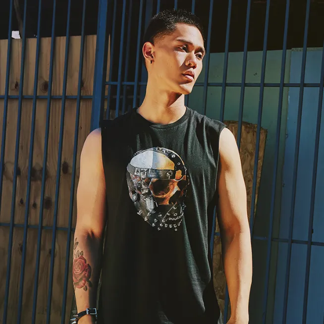 BONDAGE SKULL MUSCLE TEE