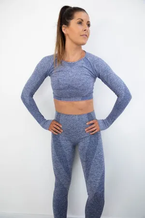botthms Seamless Blue Yoga Set