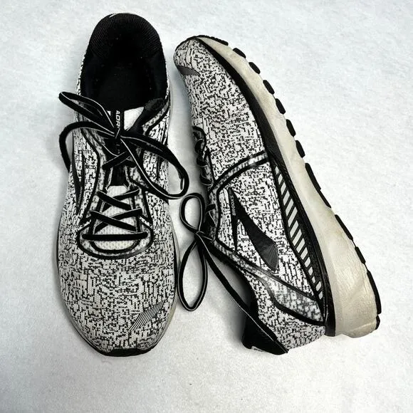 Brooks Mens Adrenaline 20 Running Shoes White Black Size 11.5 D Medium