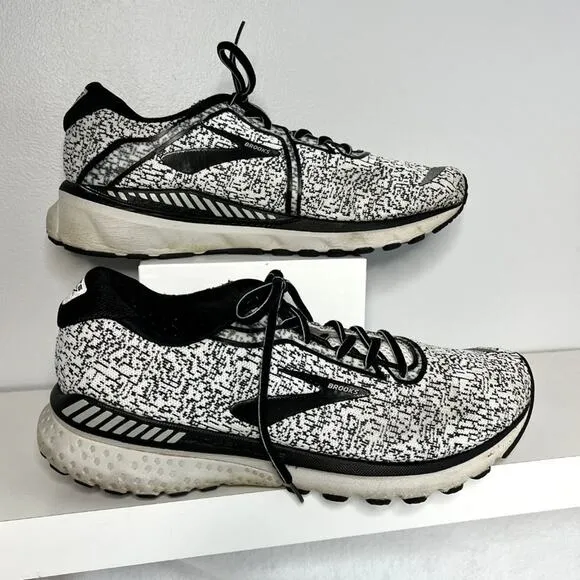 Brooks Mens Adrenaline 20 Running Shoes White Black Size 11.5 D Medium