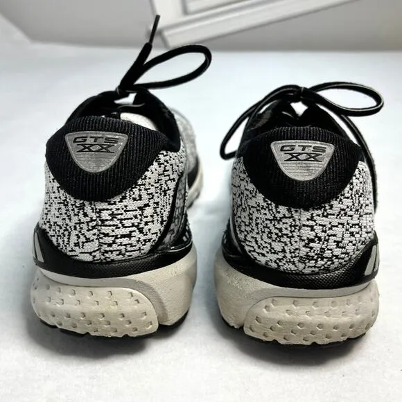 Brooks Mens Adrenaline 20 Running Shoes White Black Size 11.5 D Medium