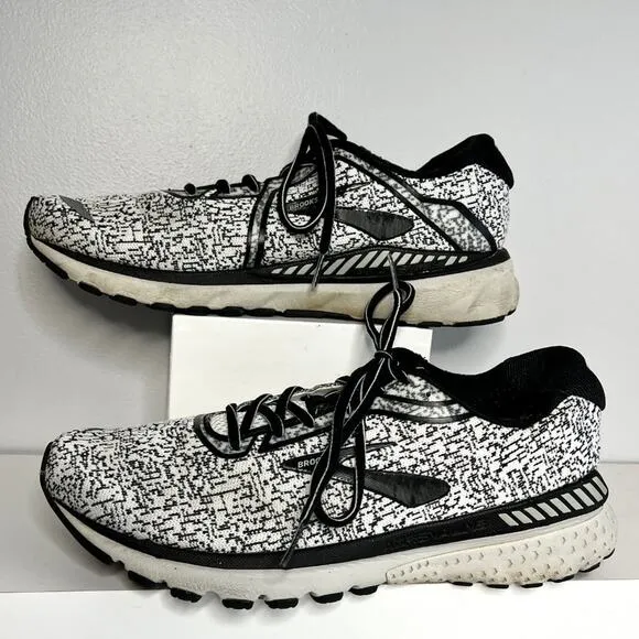Brooks Mens Adrenaline 20 Running Shoes White Black Size 11.5 D Medium