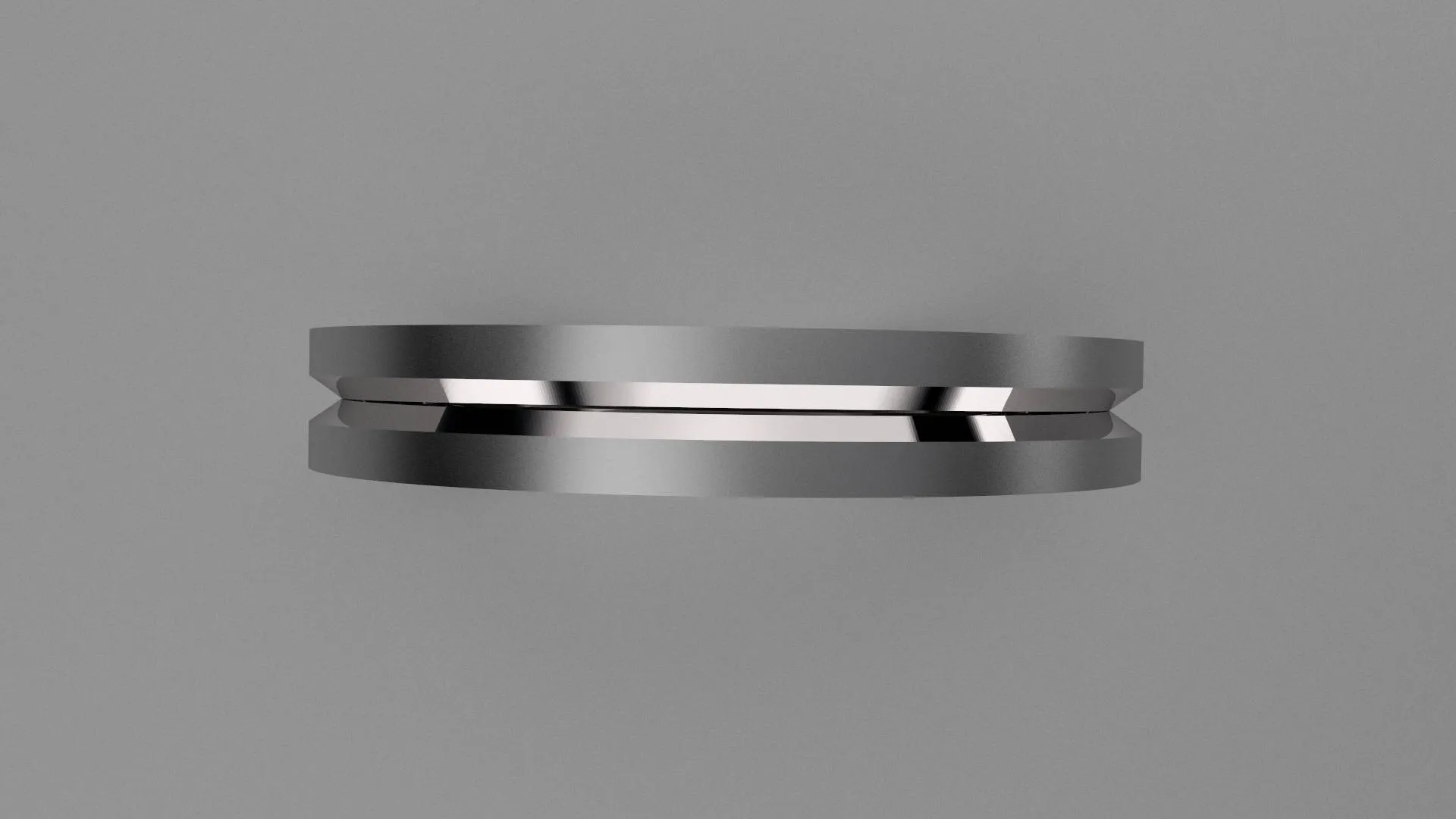 Brushed Sterling Silver 3mm Single V Groove Wedding Band