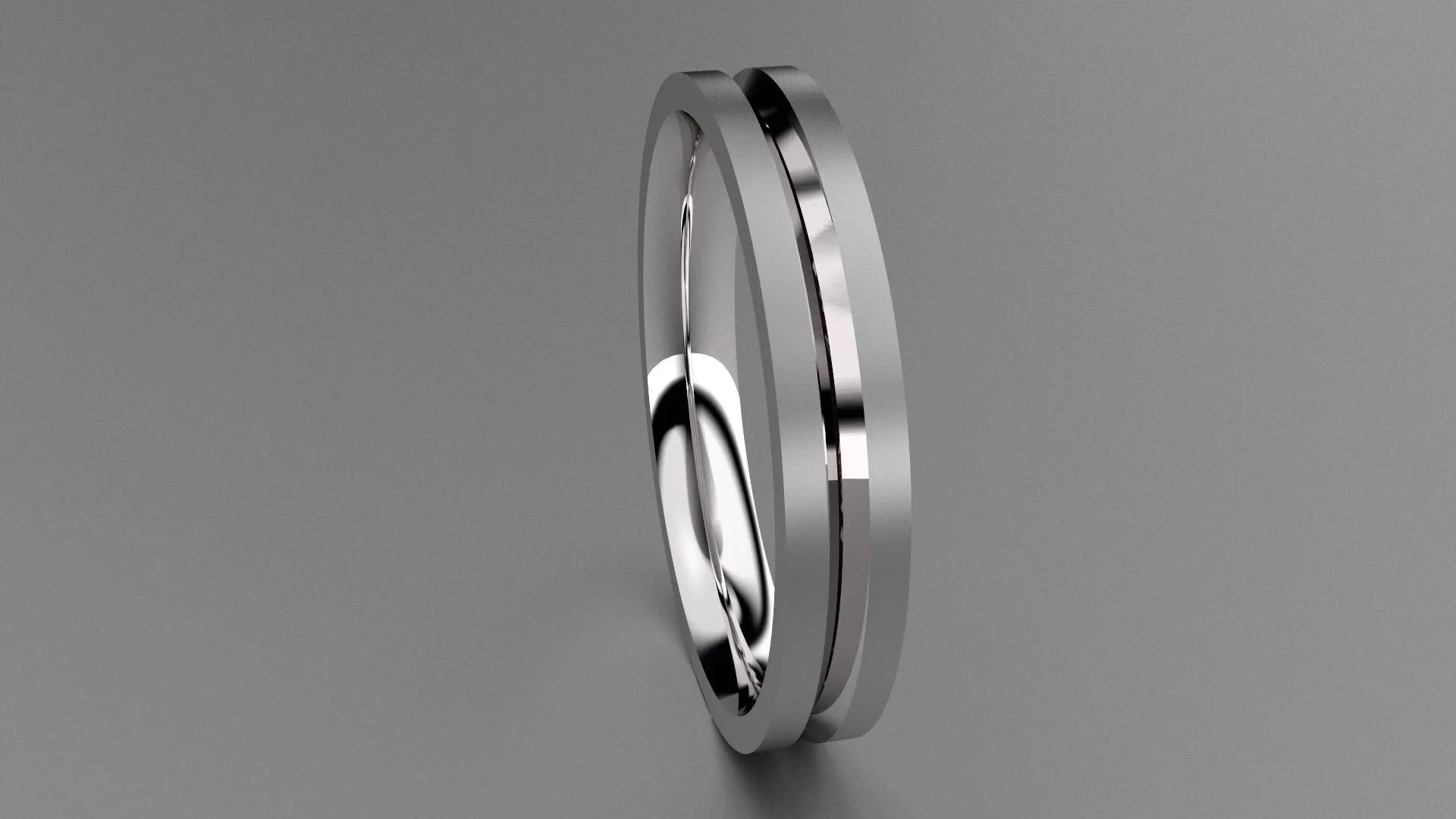 Brushed Sterling Silver 3mm Single V Groove Wedding Band