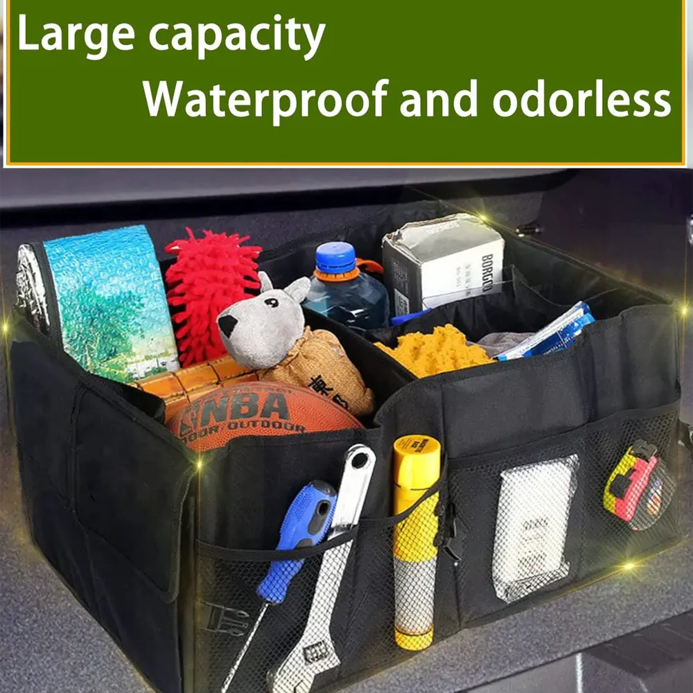 Car Trunk Organizer, Custom-Fit For Car, Foldable Car Trunk Storage Box, Storage Bag, Waterproof, Dust-proof, Stain-Resistant, Car Accessories WADE229