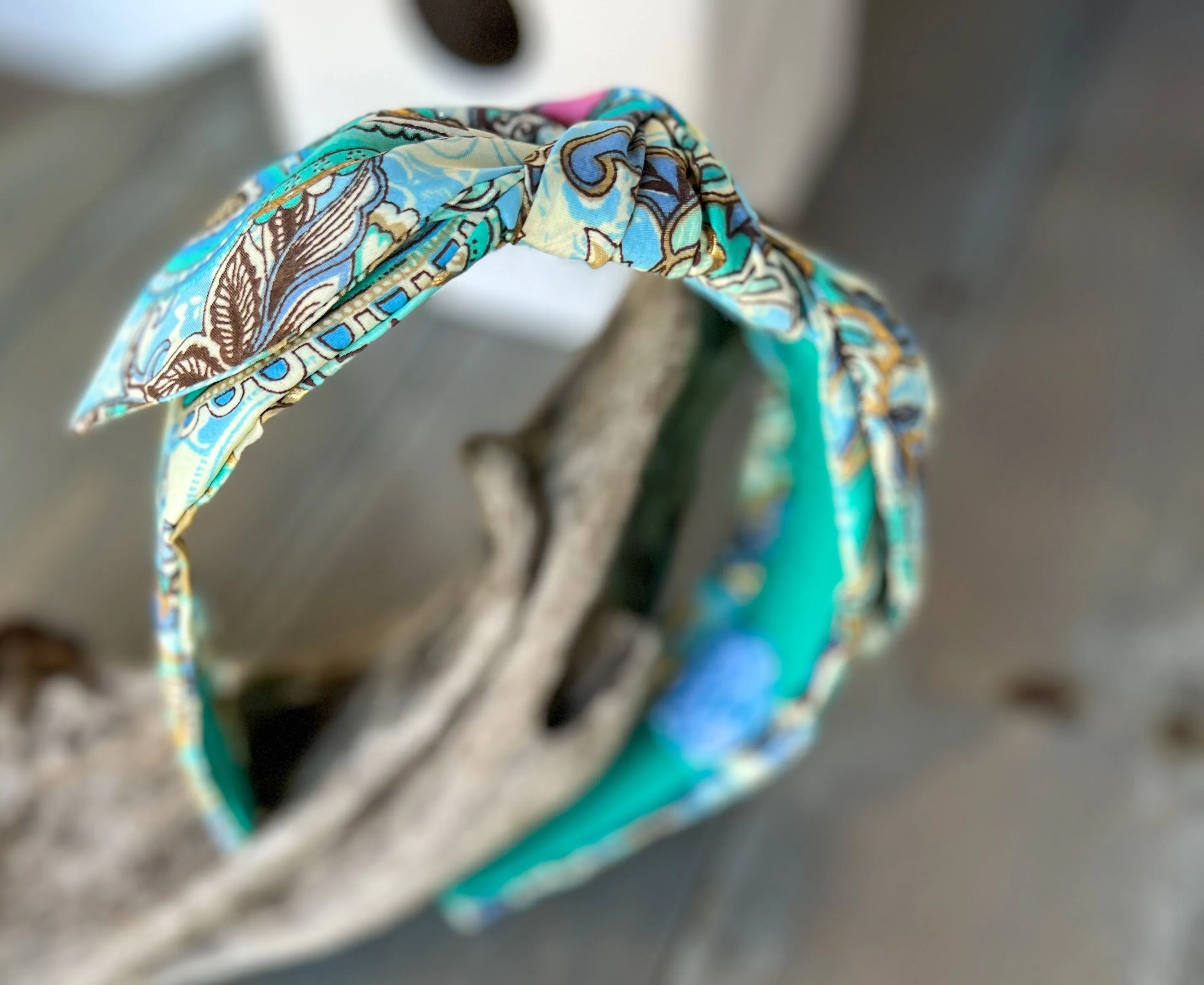 Casey Padded Bow Top Printed Headband