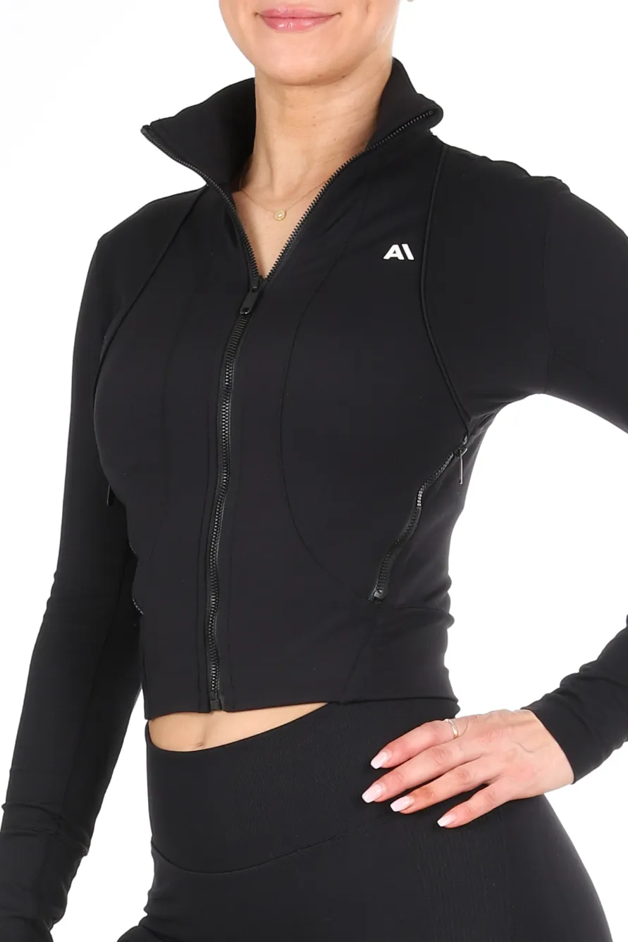 Christine Mid Length Running Jacket Black