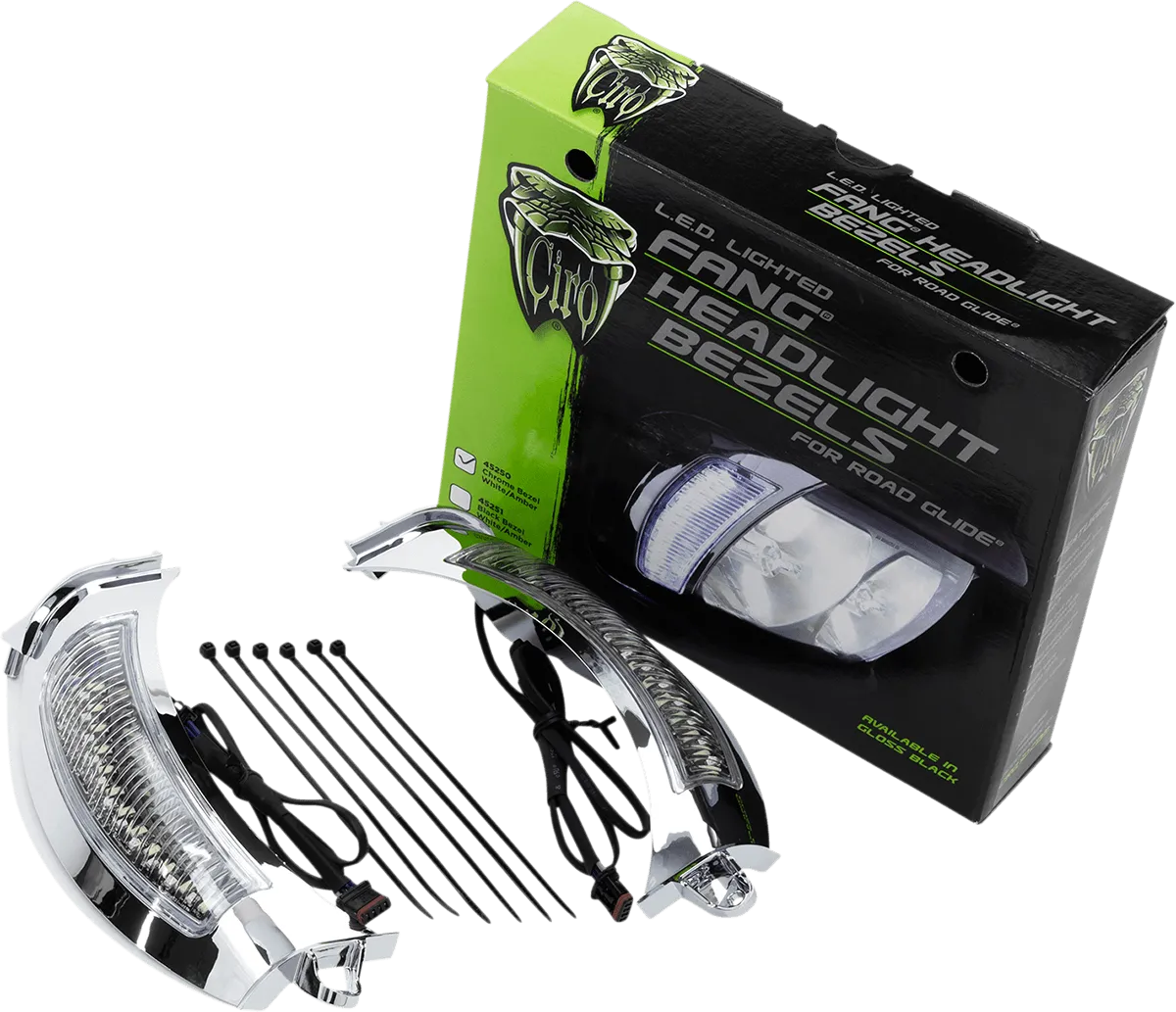 Ciro 45250 Fang Headlight Bezel - Chrome