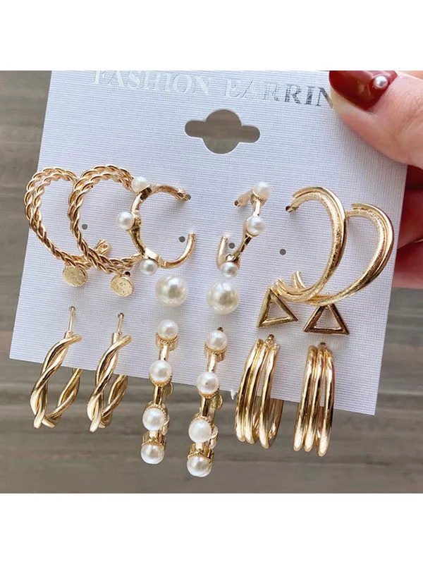 Combo of 14 Pair Hoop and Studs Earrings